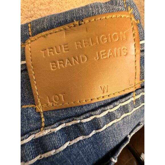 True Religion World‎ Tour USA Limited Edition Y2K Jeans Women Sz 28 Raw Cuff Hem - Picture 13 of 16